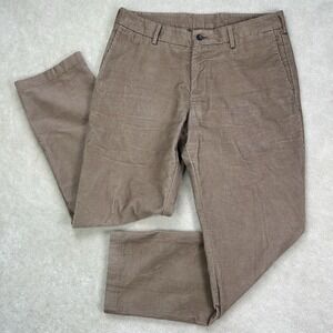 J Hilburn Corduroy Pants Men's 33x30 Brown Khaki Straight Preppy